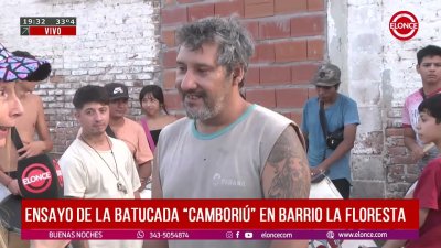 Ensayo de la batucada "Cambori&uacute;" en barrio La Floresta